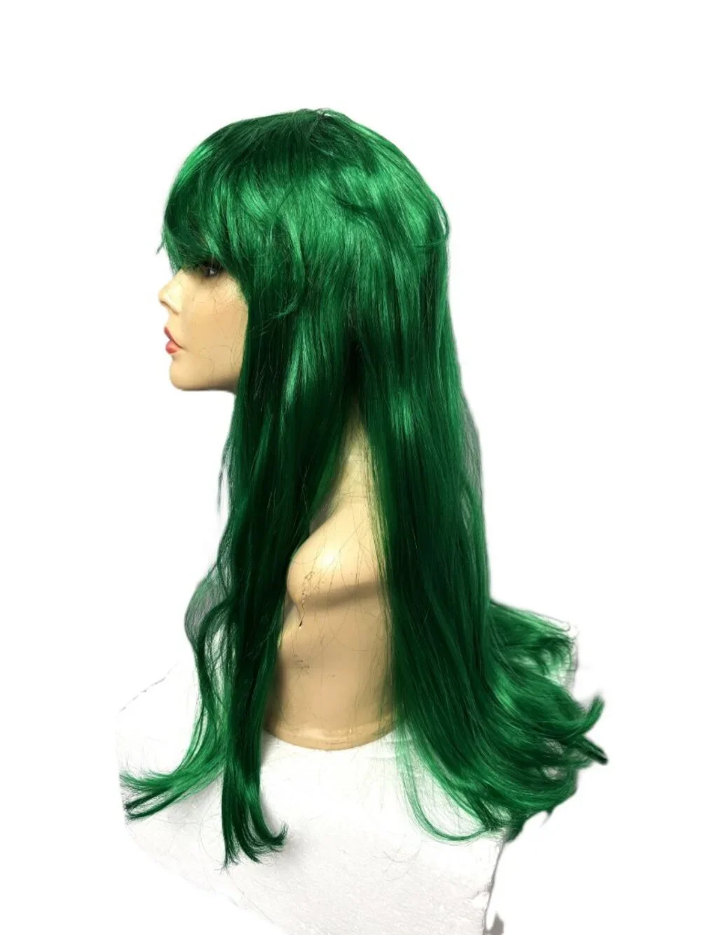 Pony Express 24” Long Kelly Green  Straight Wig w/ Bangs  New Old Stock Y2K